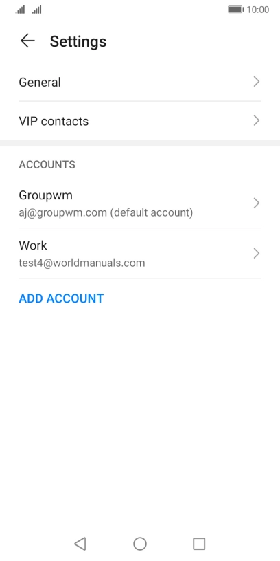 Press the required email account.