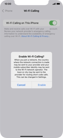 If you turn on the function, press Enable.