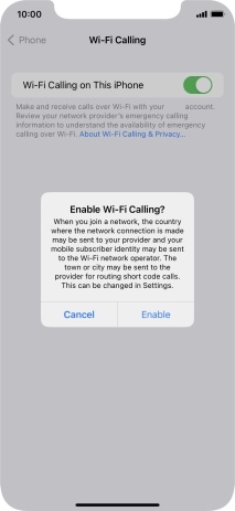 If you turn on the function, press Enable.