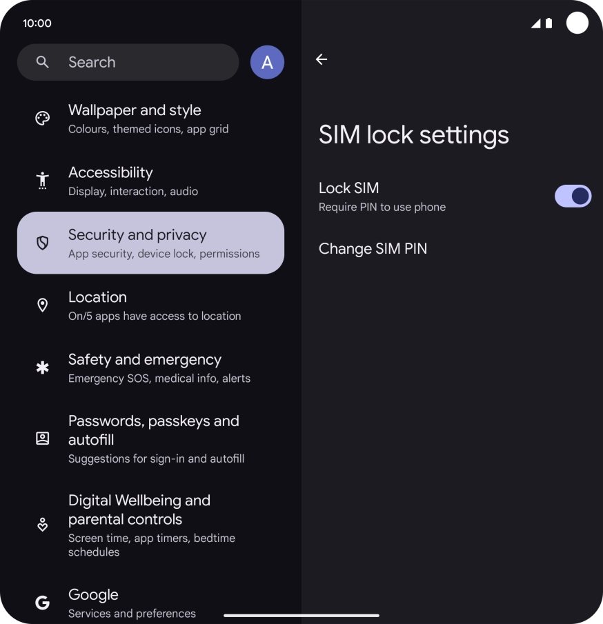 Press the indicator next to 
