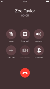 Press the end call icon to end the call.