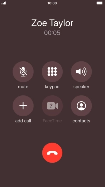 Press the end call icon to end the call.