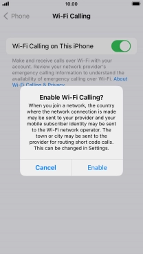 If you turn on the function, press Enable.