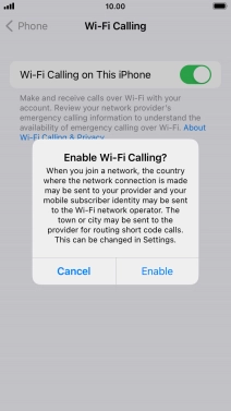 If you turn on the function, press Enable.