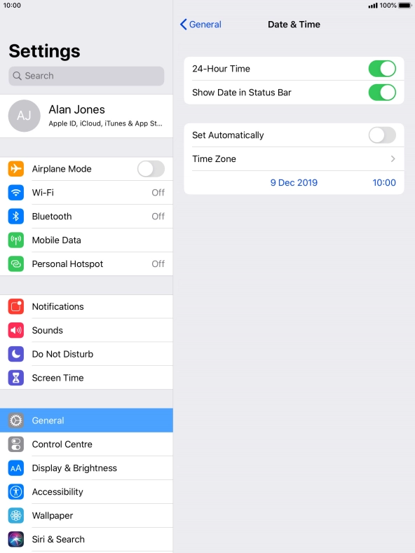 Press the indicator next to 