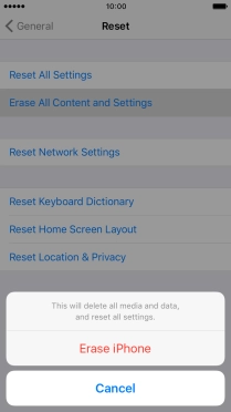Press Erase iPhone.