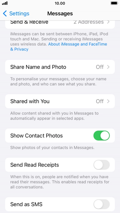 Press the indicator next to 