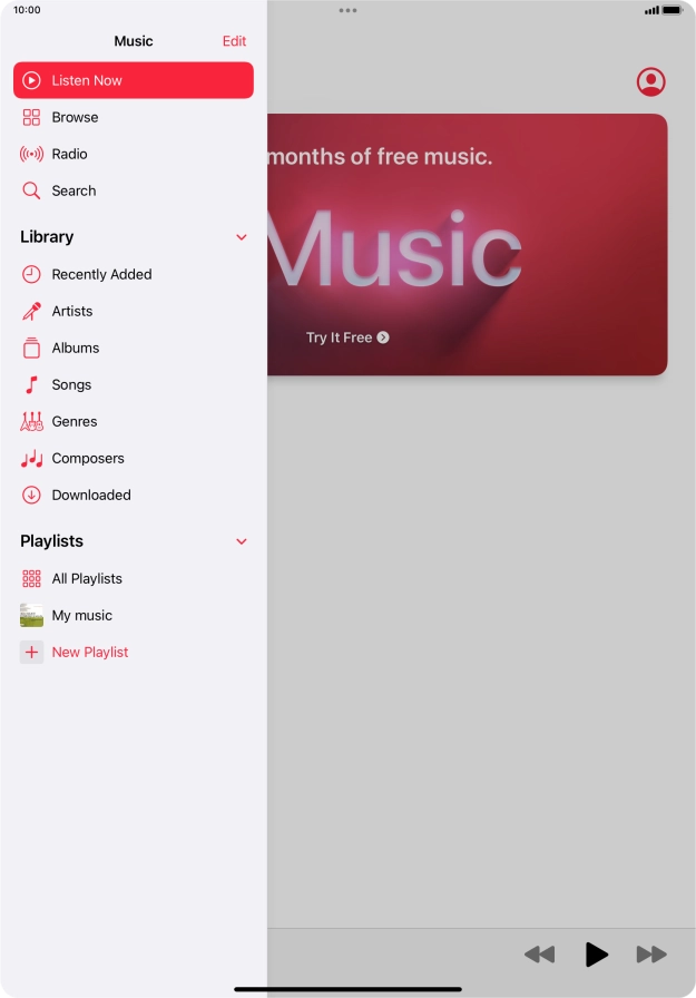 Press the required playlist.