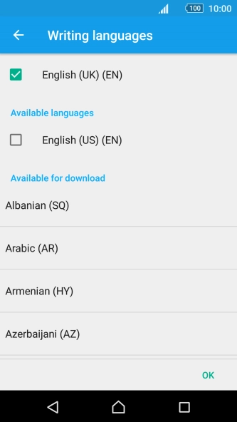 Press the required language to add it.