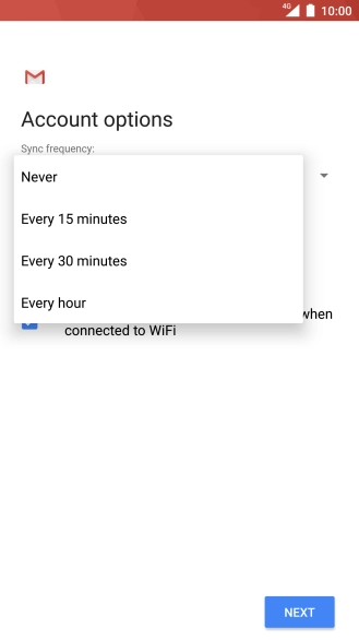 Press the required setting.