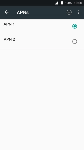 Press the field next to the data connection to activate it.