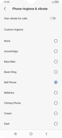 Press Custom ringtone.