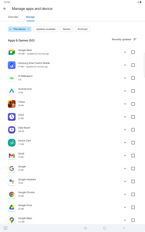 Press the required app.