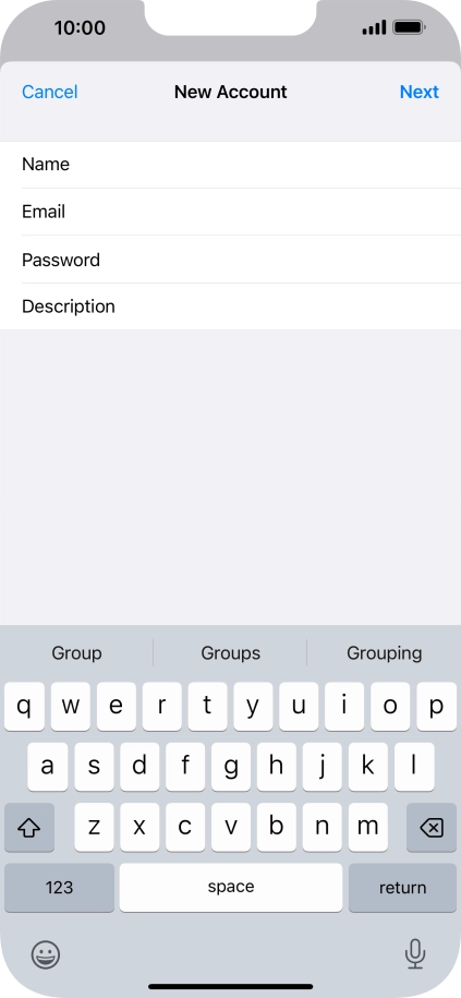 Press Description and key in the required name.