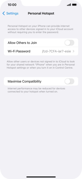 Press Wi-Fi Password and key in the required password.