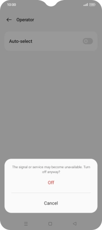 Press Off to turn off the function and wait while your phone searches for networks.