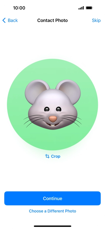 Follow the instructions on the screen to customise the selected picture and press Continue.