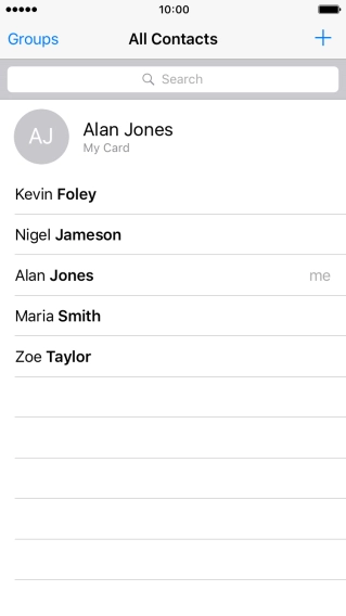 Press the new contact icon.