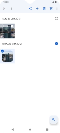 Press the required pictures or video clips to add them.