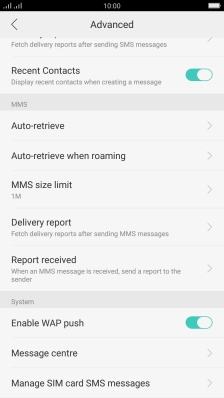 Press Message centre.