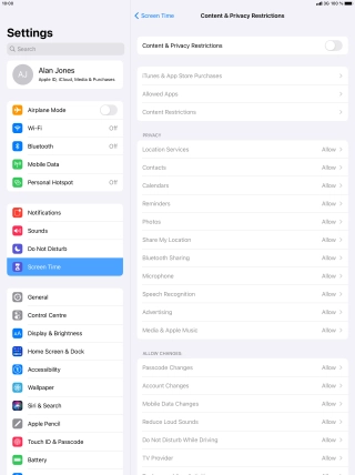 Press the indicator next to 