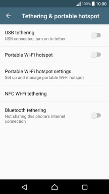 Press Portable Wi-Fi hotspot settings.