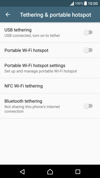 Press Portable Wi-Fi hotspot settings.