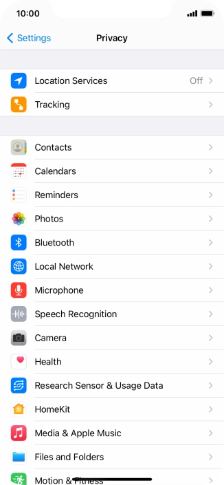 Press Location Services.
