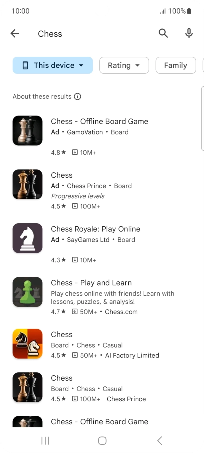 Press the required app.