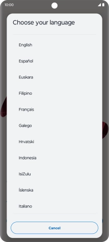Press the required language.
