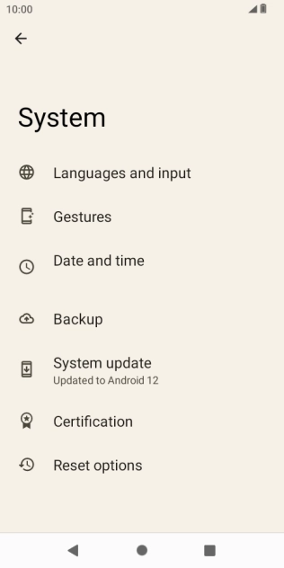 Press Reset options.