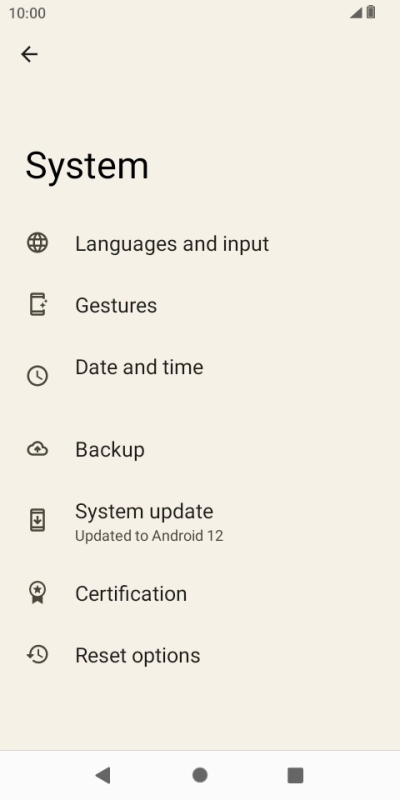 Press Reset options.