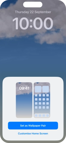To use the same colour theme on the home screen, press Set as Wallpaper Pair.