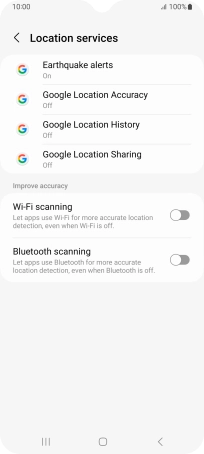 Press Google Location Accuracy.