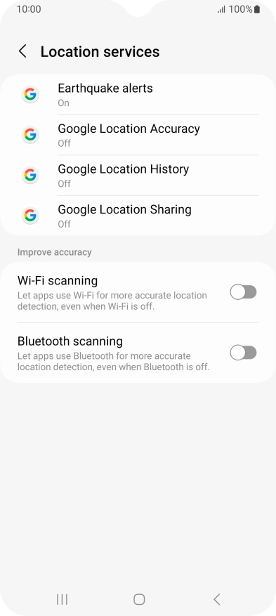 Press Google Location Accuracy.