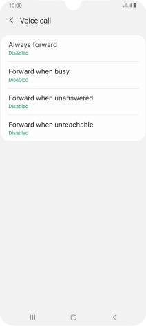 Press the required divert type.