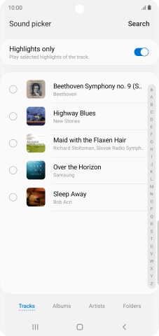 Press the required ring tones to hear them.