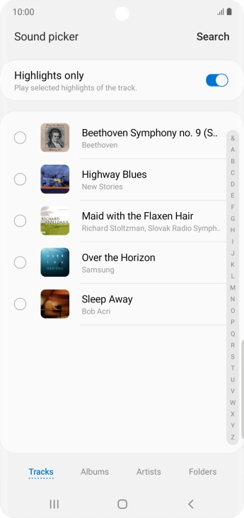 Press the required ring tones to hear them.