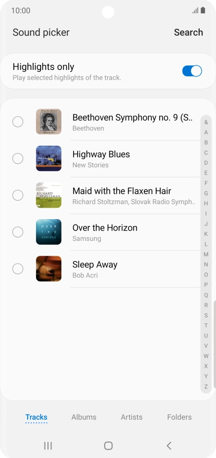 Press the required ring tones to hear them.