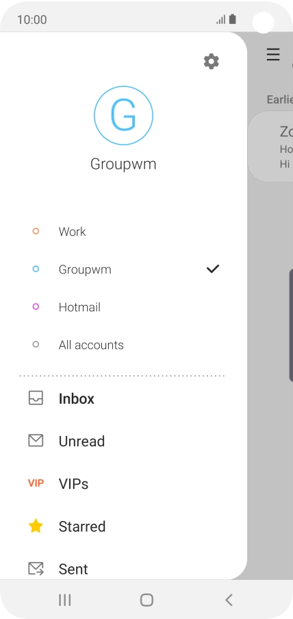 Press the settings icon.
