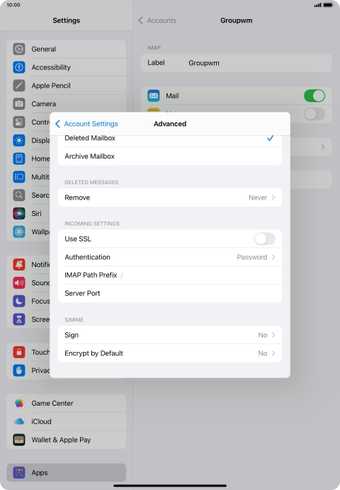Press the indicator next to 