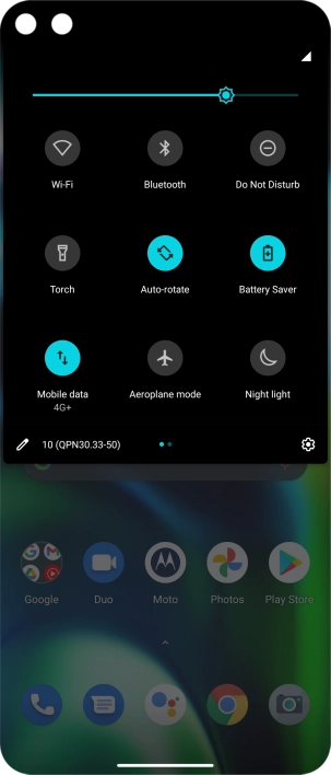 Slide your finger upwards starting from the bottom of the screen to return to the home screen.