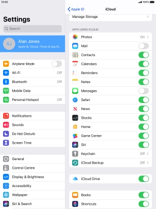 Press iCloud Backup.