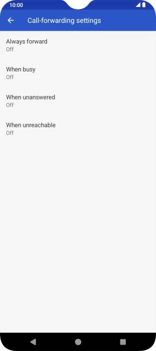 Press the required divert type.