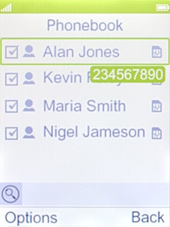 Press the Left selection key.