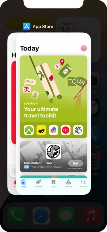 Slide upwards on the required application to end it.