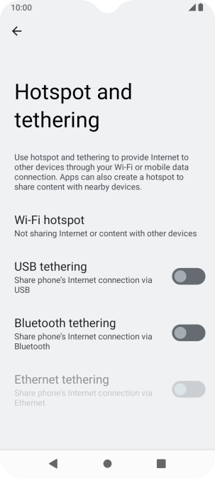 Press Wi-Fi hotspot.
