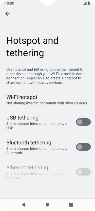 Press Wi-Fi hotspot.