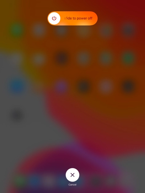 Press and drag the power off icon right.
