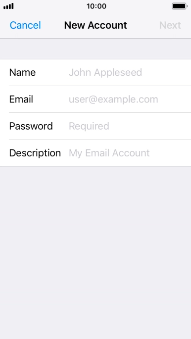 Press Name and key in the required sender name.